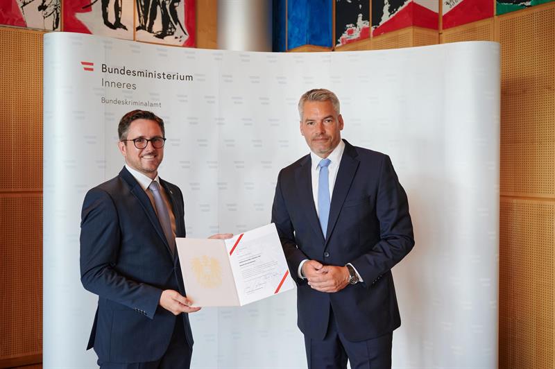 Innenminister Karl Nehammer ernannte am 17. August Mag. Manuel Scherscher zum stellvertretenden Direktor des Bundeskriminalamtes.